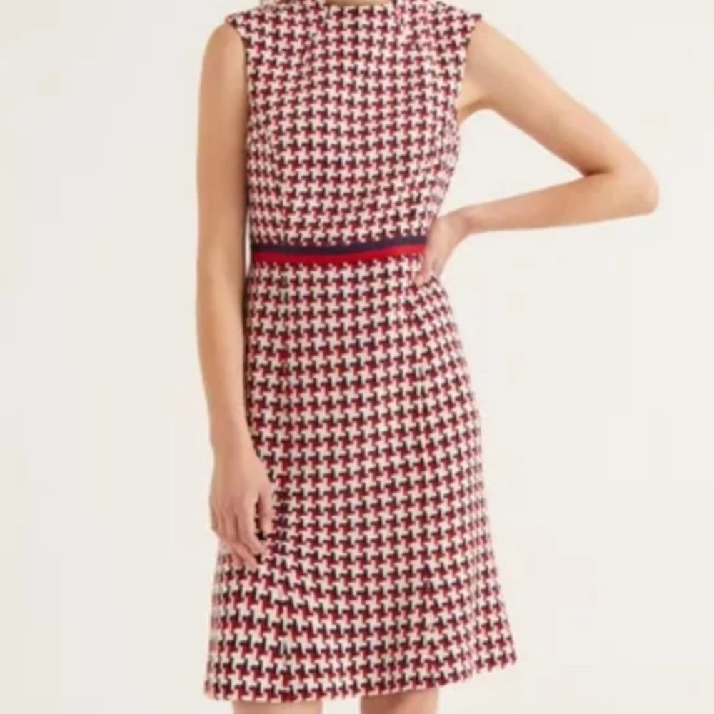Boden Ayla Houndstooth Tweed Dress Size 4P NWT
